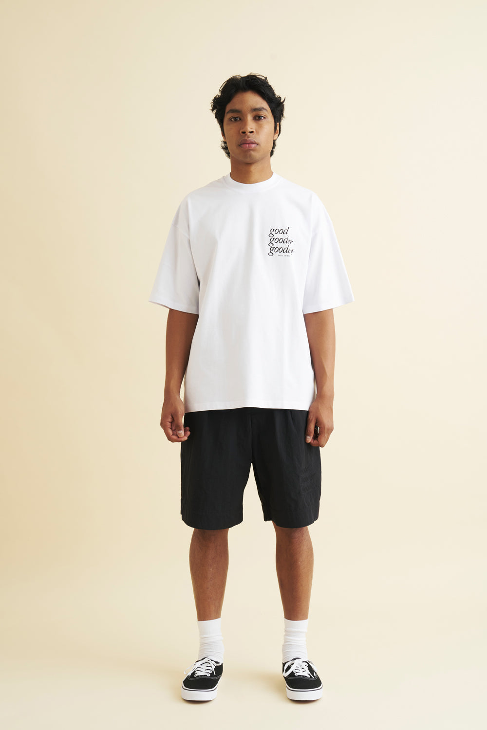 GOODENOUGH UK 手刷 オールオーバー Tシャツ 白×黒 Lサイズ GOODENOUGH UK 手刷 オールオーバー Tシャツ 白×黒 Lサイズ 159317a.jpg