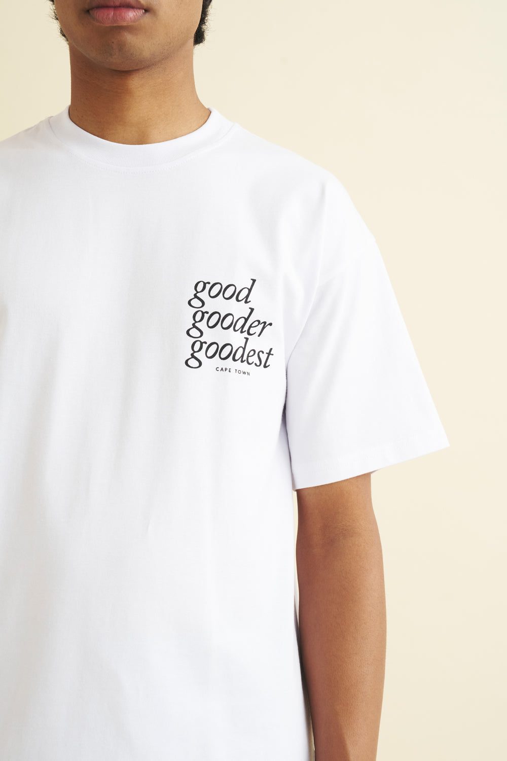 Box T-Shirt — Good Gooder Goodest — White – Duck Duck Goose